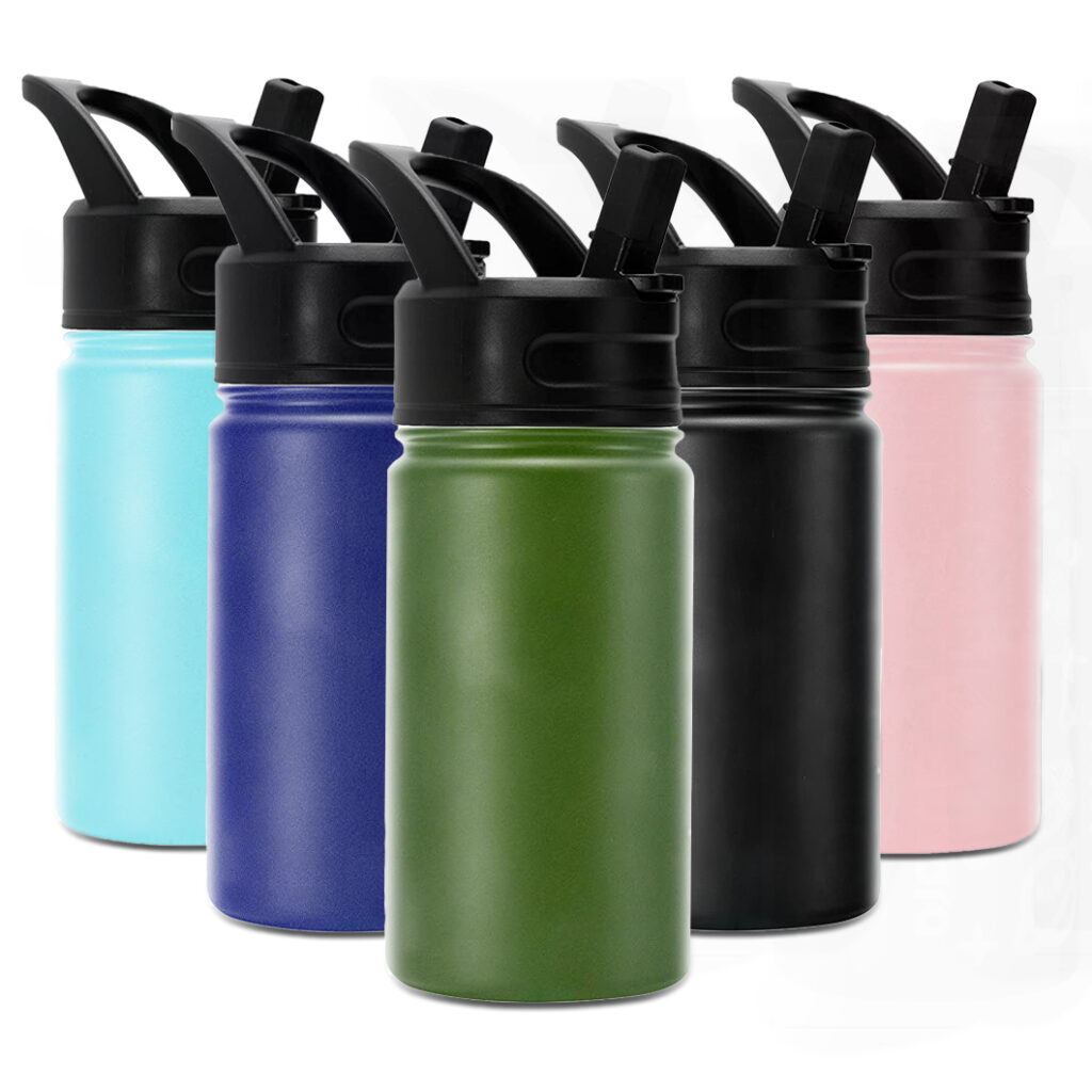 12OZ Kids Insulated Water Bottle with Straw Lid