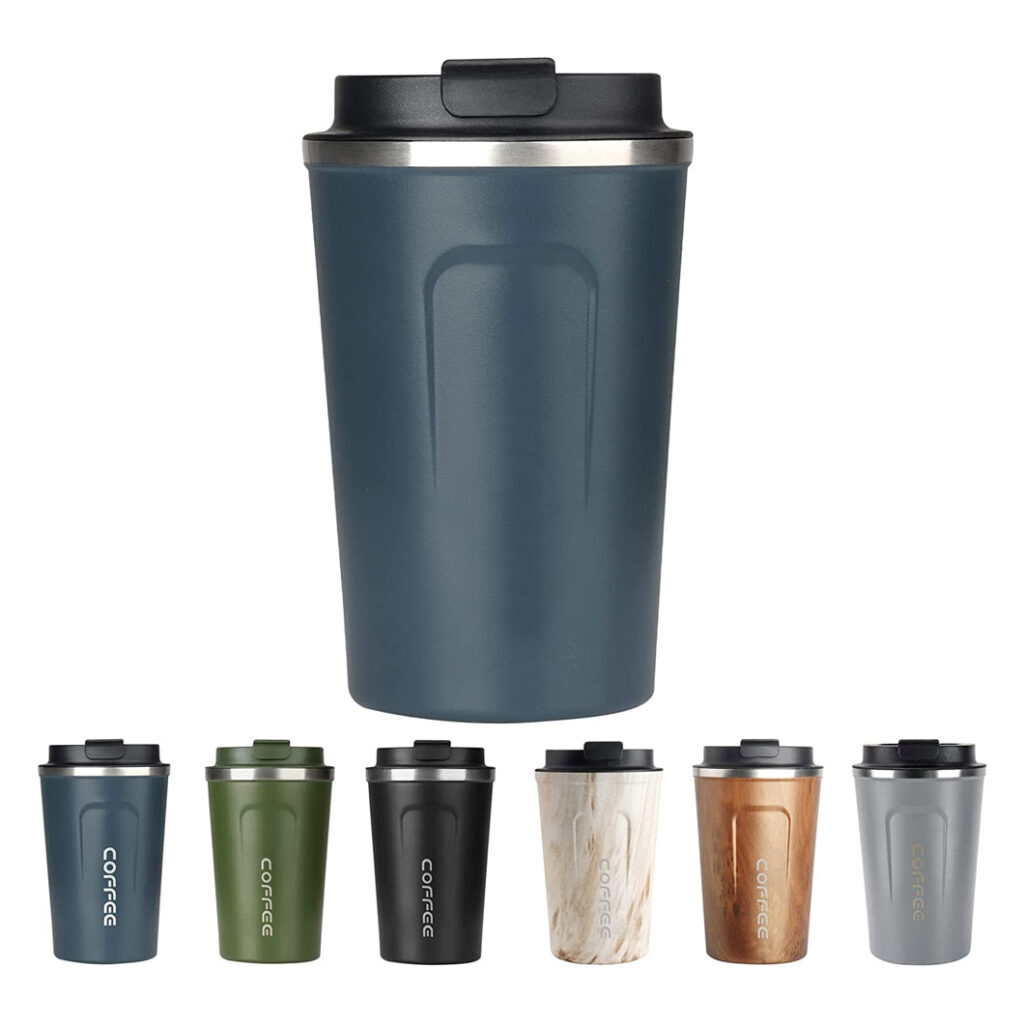 12oz Insulated Coffee Cup with Leakproof Lid